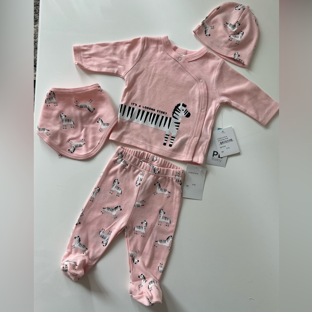 Newborn Petite LEM Pink Zebra Set